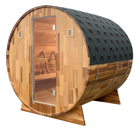 Outdoor Cedar Barrel sauna - Rejuvenex 