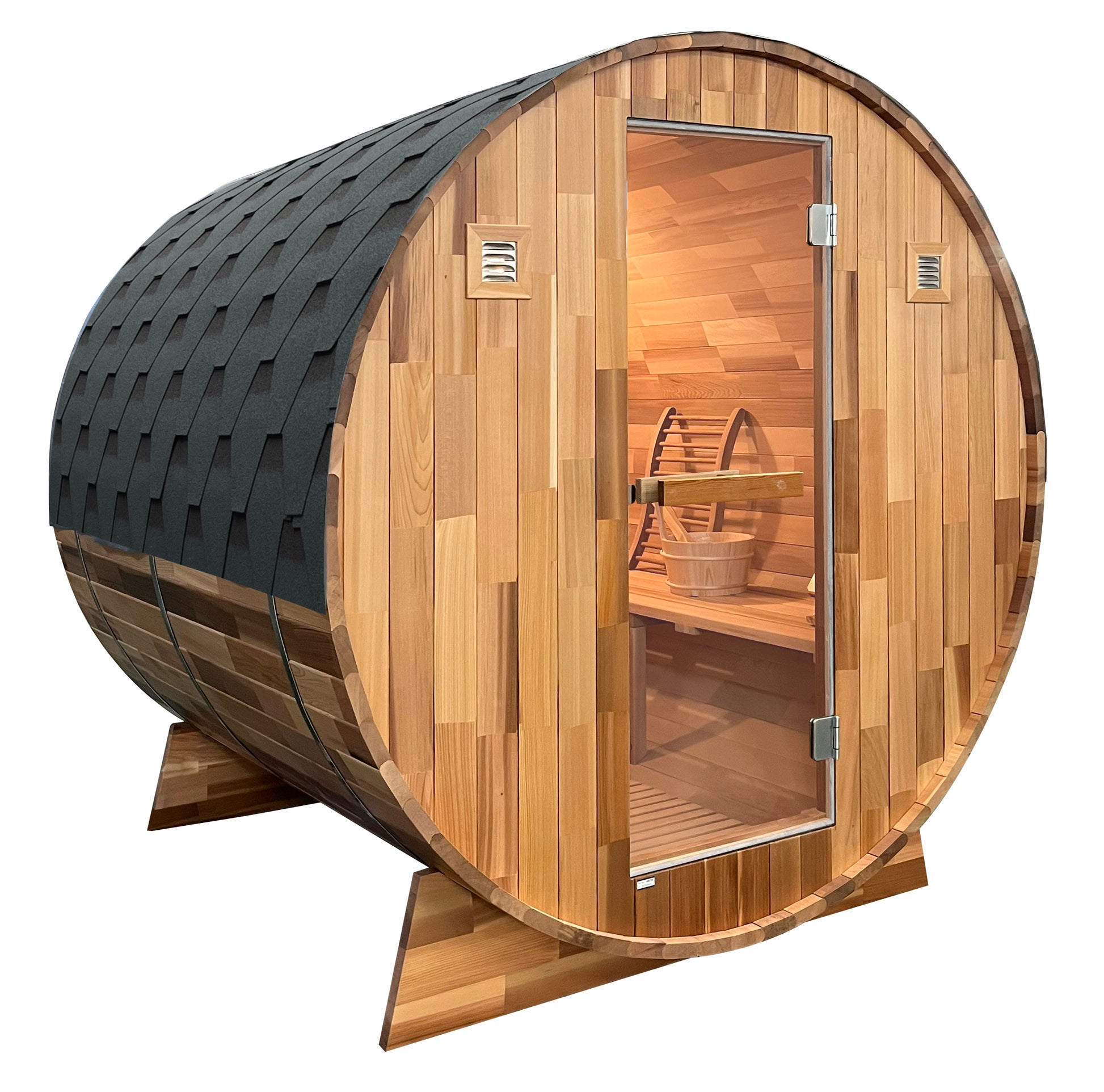 Outdoor Cedar Barrel sauna - Rejuvenex 