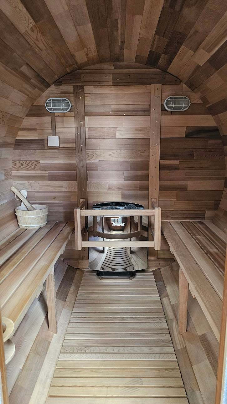 Outdoor Cedar Barrel sauna - Rejuvenex 