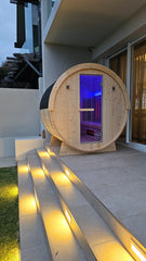 OUTDOOR INFRARED 6 PERSON BARREL SAUNA Rejuvenex